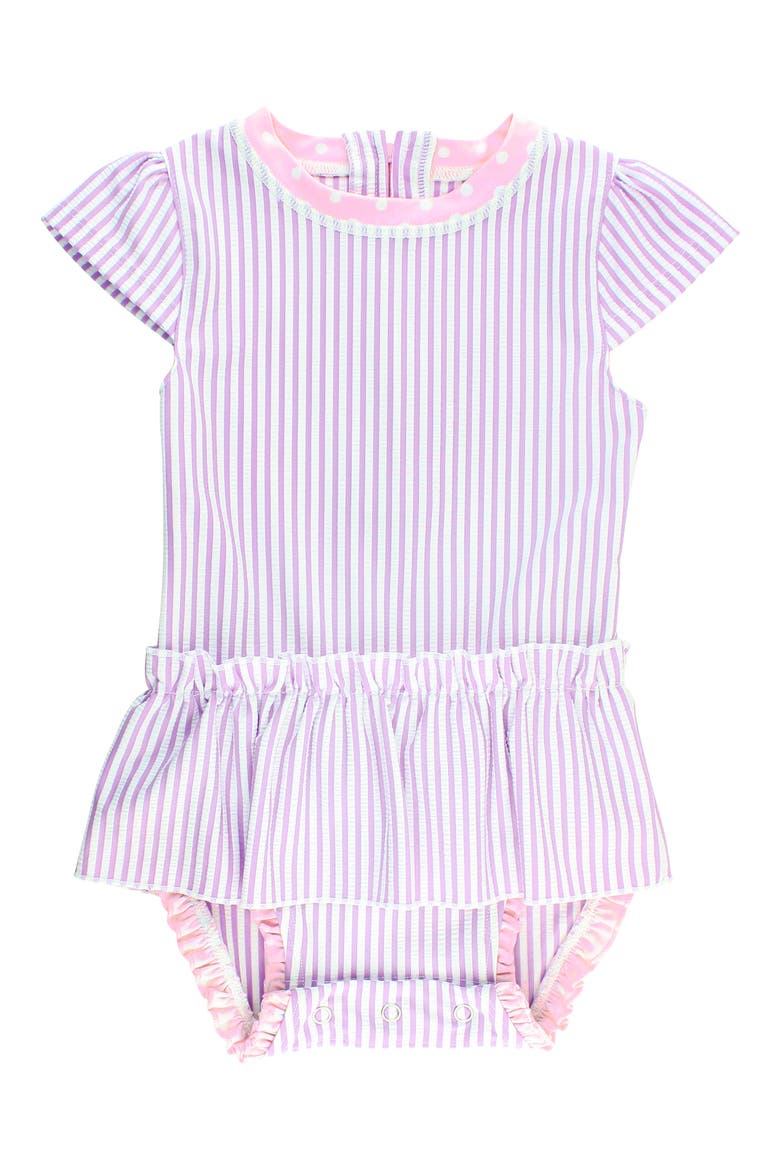 One-Piece Swimsuit & Head Wrap Set, Alternate, color, LILAC