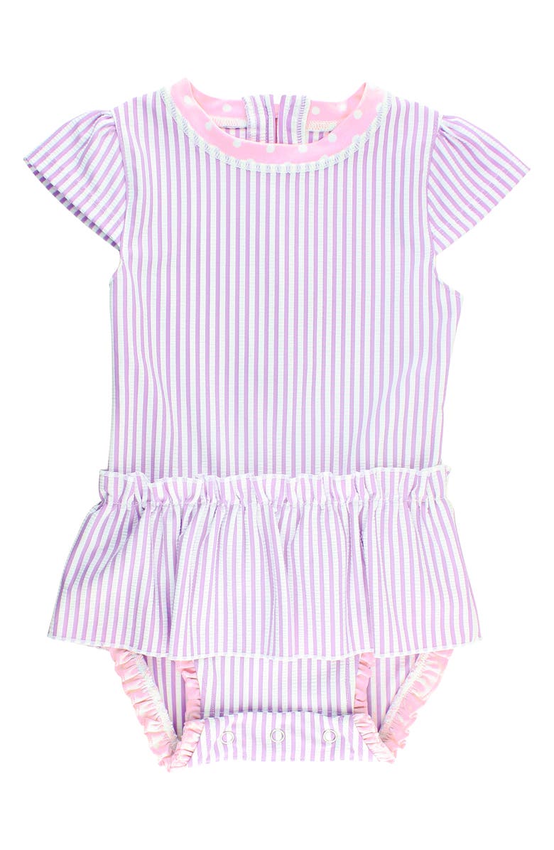 RuffleButts One-Piece Swimsuit & Head Wrap Set, Alternate, color,