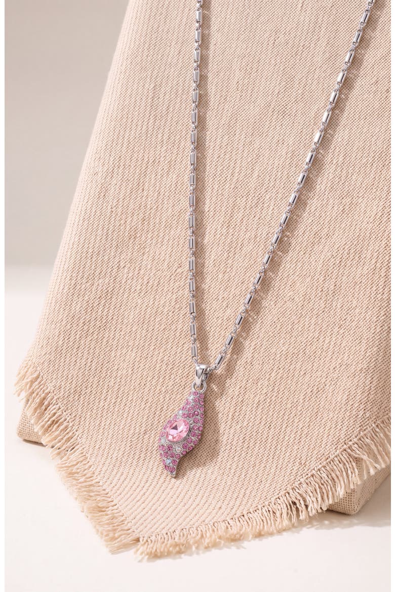 Crystal Floral Pendant Necklace, Alternate, color, Fuchsia