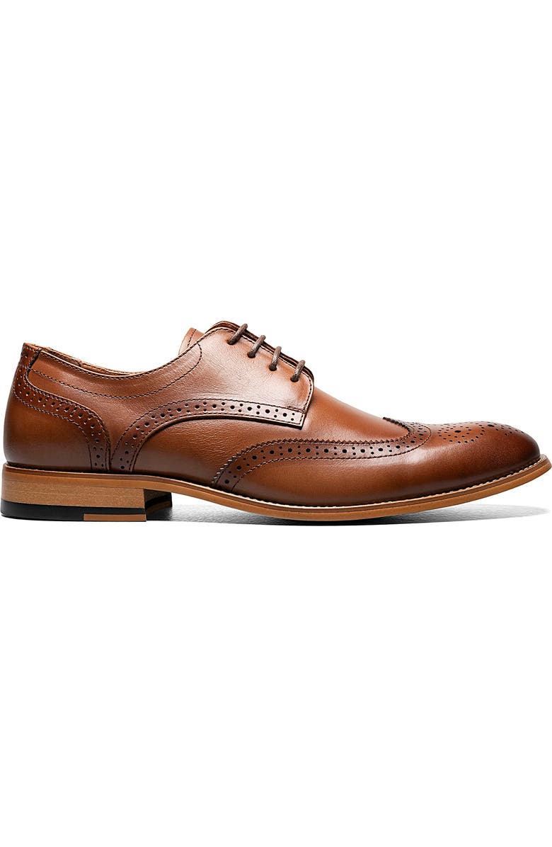 Stacy Adams David Wingtip Derby, Alternate, color, Cognac