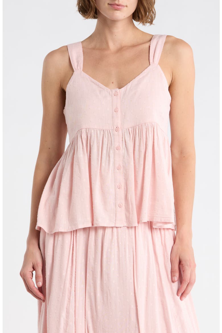 Clip Dot Button-Up Tank, Main, color, PINK LOTUS