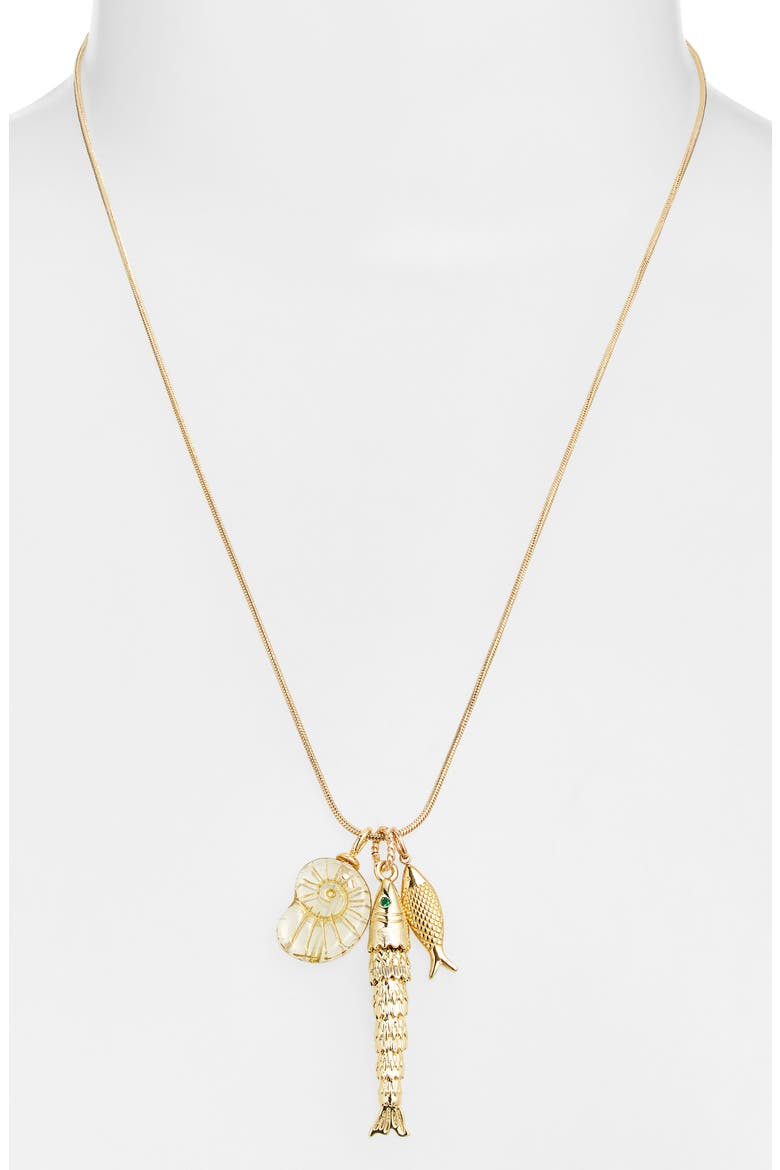 Tide Whisper Charm Necklace, Alternate, color, GOLD