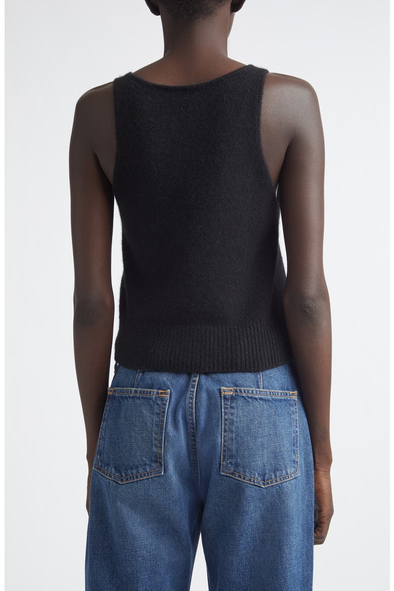 The Reese Cashmere & Silk V-Neck Tank, Alternate, color, BLACK