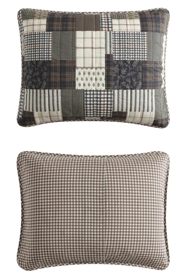 Antique Reversible Quilt & Sham Set, Alternate, color, BROWN MULTI