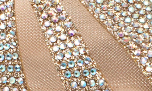 Lady Couture Macy Mesh Rhinestone Slingback Pump In Gold