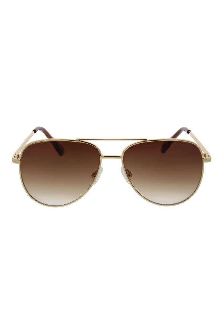 60mm Gradient Aviator Sunglasses, Main, color, SHINY GOLD