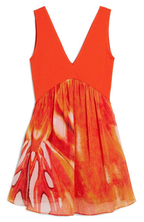 Desigual Sleeveless Floral Minidress In Orange
