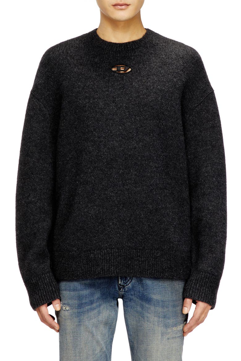 K-Areeso Wool Blend Sweater, Main, color, DARK GREY MELANGE