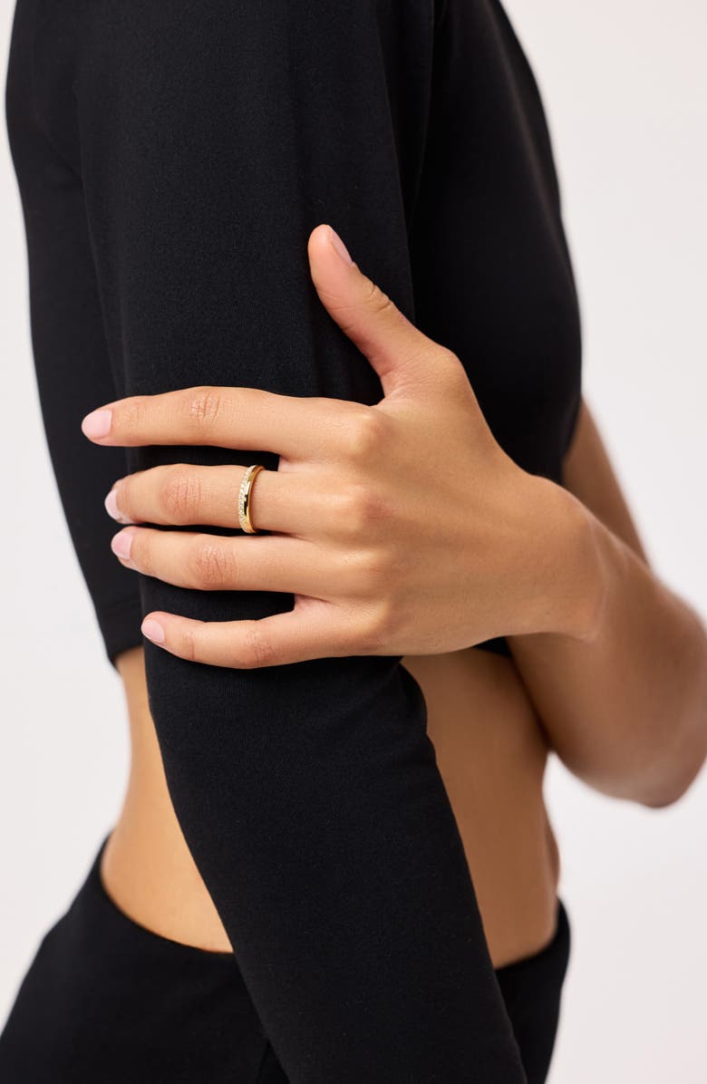 Ana Luisa Celine Cubic Zirconia Double Band Stackable Ring, Alternate, color, Yellow Gold/ Clear