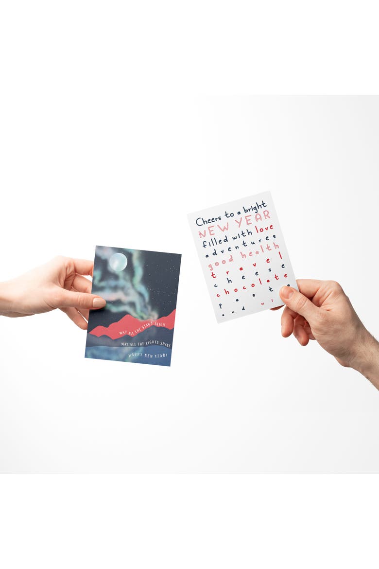 New Year Greeting Card Pack (3ct) "Happy New Year, Cheers to a Bright New Year, Stars Align", Alternate, color, Multi-Pack