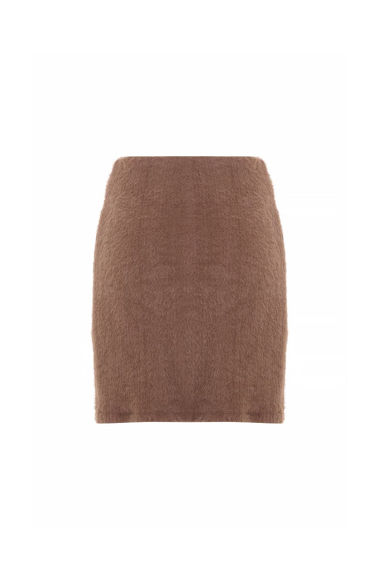 THEO The Label Carme Plush Lace Pull-On Skirt, Alternate, color, Cappuccino