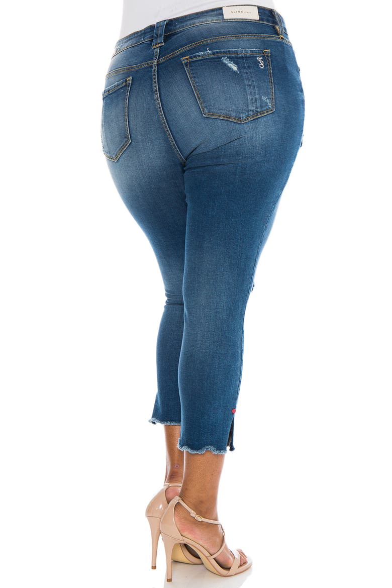 Frayed Crop Skinny Jeans, Alternate, color, CARALYN