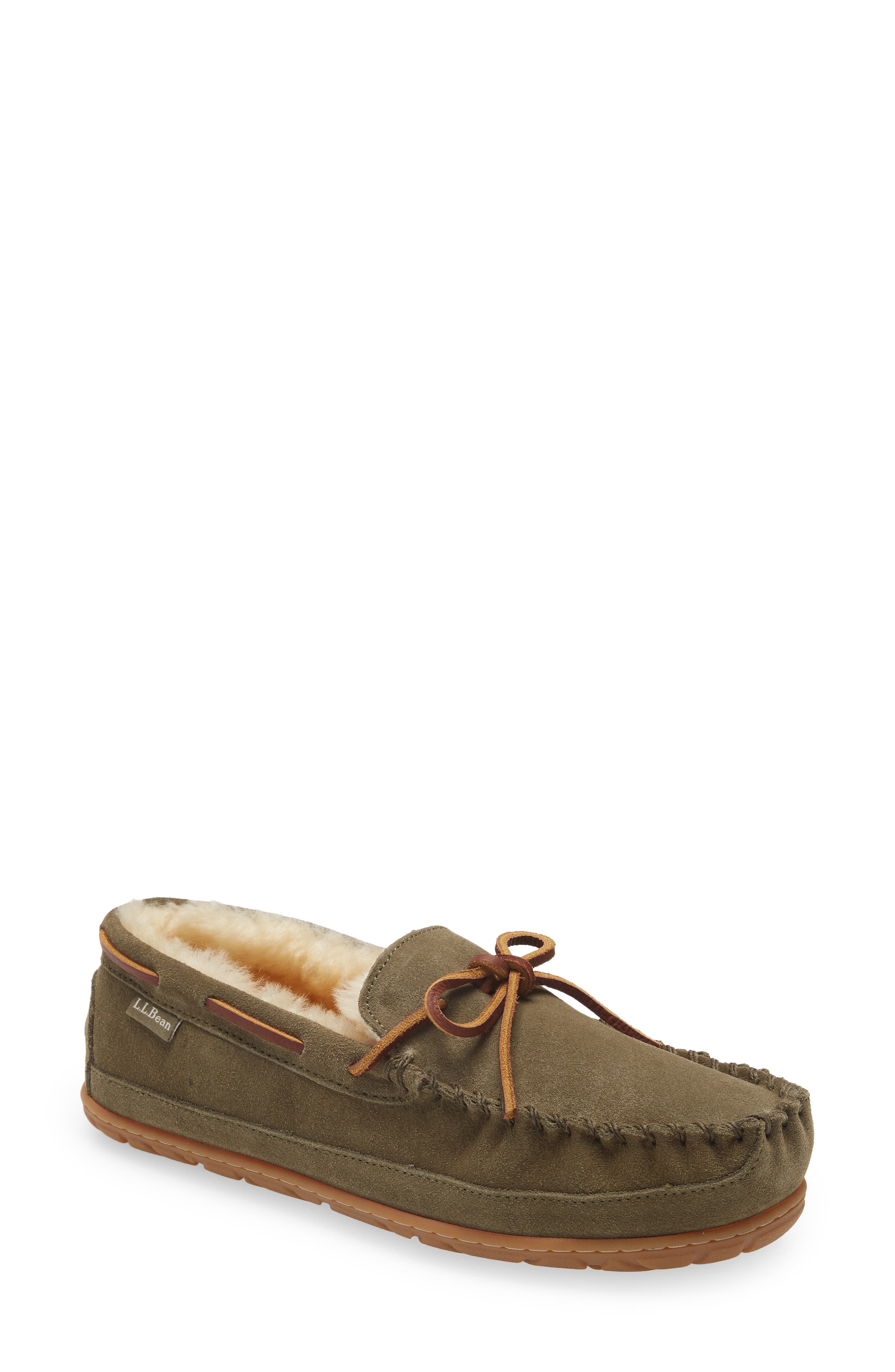 Wicked Good Moccasin Slipper, Main, color, KELP GREEN