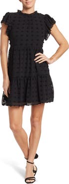 Love By Design Kelsey Chiffon Mini Swiss Dot Dress