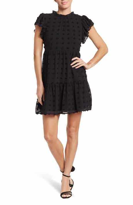 Love By Design Kelsey Chiffon Mini Swiss Dot Dress