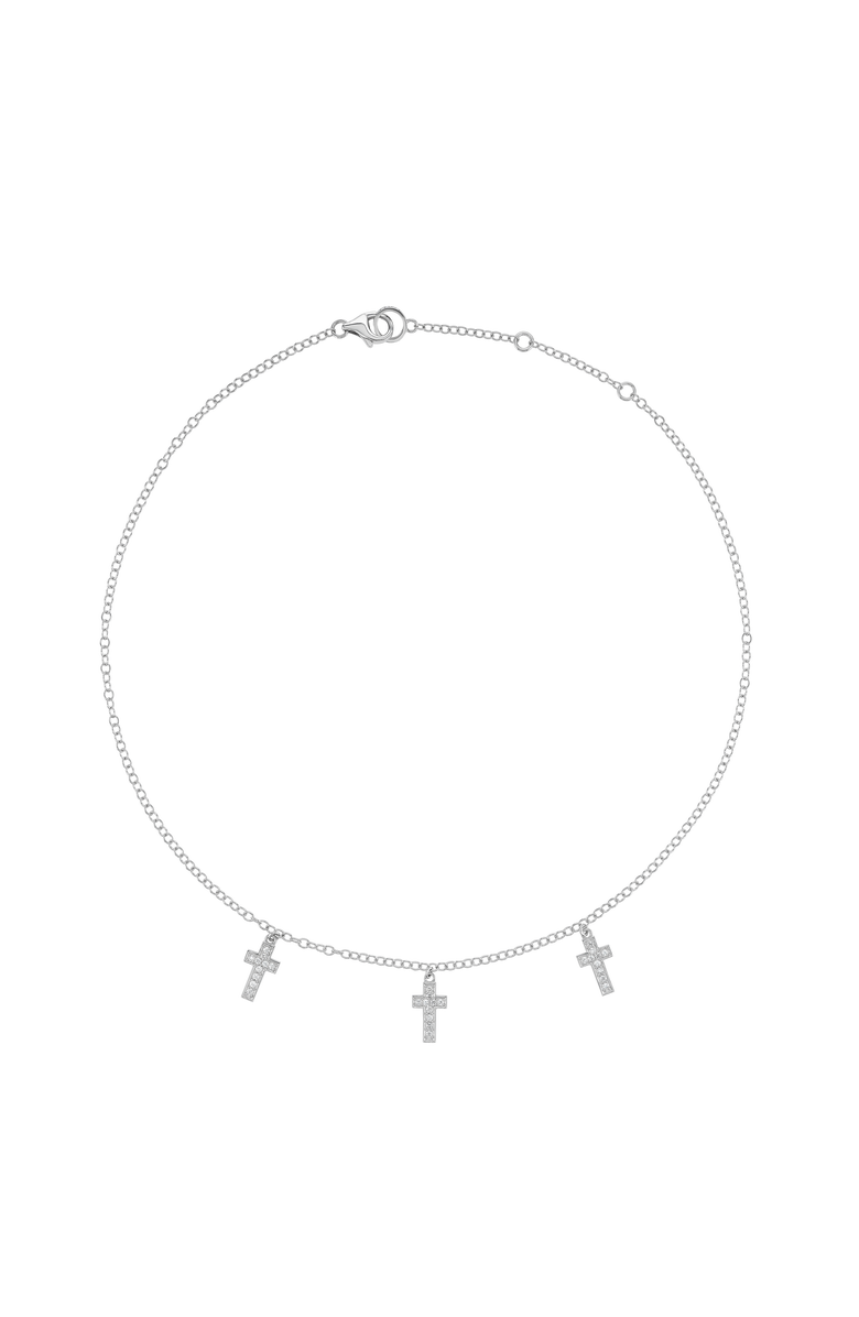 Sheryl Lowe Diamond Cross Dangle Necklace, Alternate, color, Sterling Silver