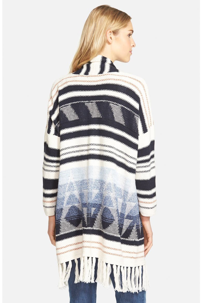 Fringe Open Front Cardigan, Alternate, color, MULTI