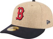 New Era Men's New Era Natural/Navy Boston Red Sox Twine 59FIFTY Fitted Hat