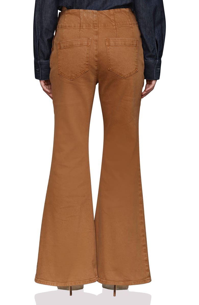 Avec Les Filles Lace-Up Flare Leg Jeans, Alternate, color, Santa Fe Umber Wash