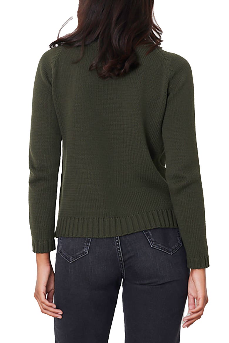 Sloane Cotton Crewneck Sweater, Alternate, color, Forest Green