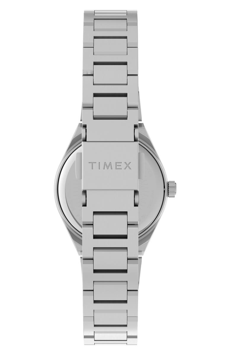Timex<sup>®</sup> Q Timex<sup>®</sup> Continental Mini 24mm Stainless Steel Bracelet Watch, Alternate, color, Silver-Tone/ White