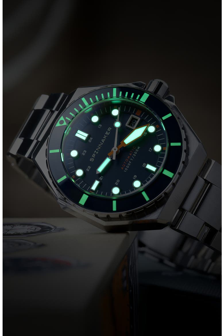 Dumas Automatic Bracelet Watch, 44mm, Alternate, color, BLUE
