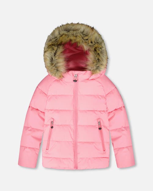 Deux Par Deux Puffy Winter Jacket In Pink