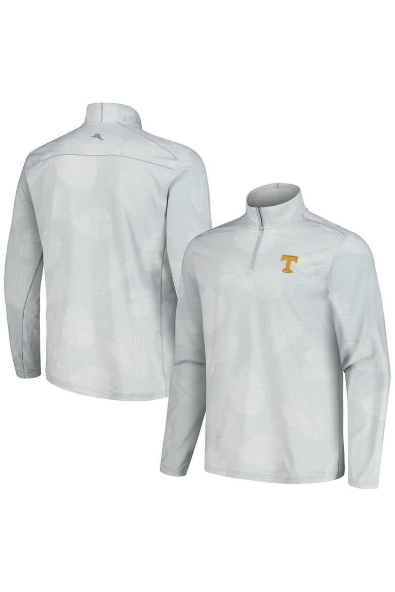 Men's Tommy Bahama Gray Tennessee Volunteers Delray Frond IslandZone Half-Zip Jacket, Main, color, Gray