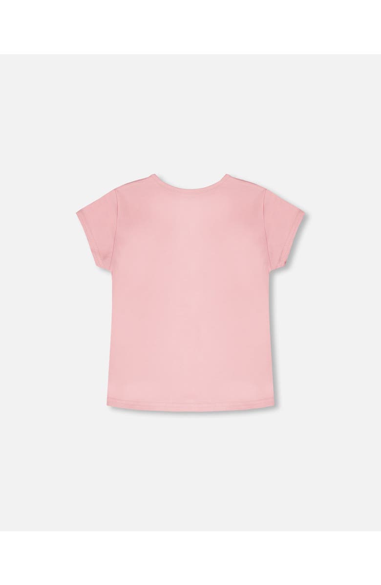 Deux par Deux Organic Cotton Jersey Bird Short Sleeve T-Shirt, Alternate, color, Dusty Pink