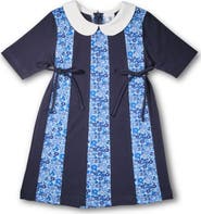 Florence Eiseman Floral Print Knit Colorblock Dress