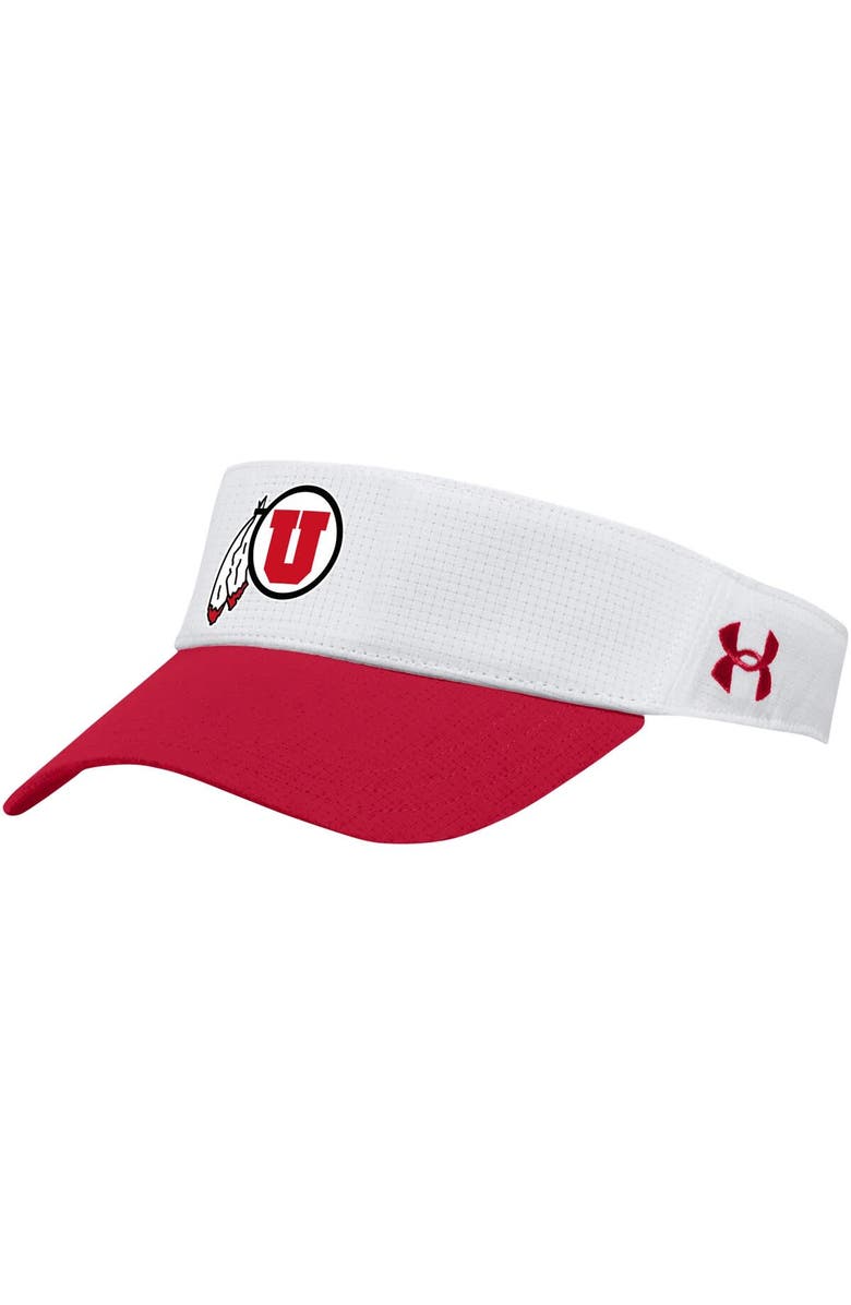 Under Armour Men's Under Armour White Utah Utes Logo Performance Adjustable Visor, Main, color,