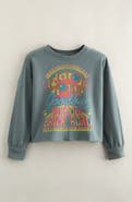 Treasure & Bond Kids' Graphic Raw Hem Crop Crewneck Sweatshirt