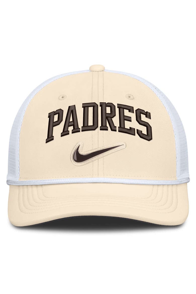 Men's Nike Natural/White San Diego Padres Rise Dri-FIT Trucker Adjustable Hat​, Alternate, color, Natural