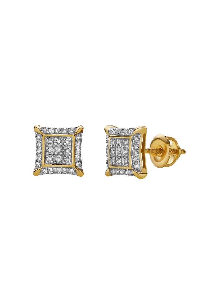 Borrifar 10K Yellow Gold Diamond Unisex Earrings - 0.14 Cts, Alternate, color, 10K Yellow Gold