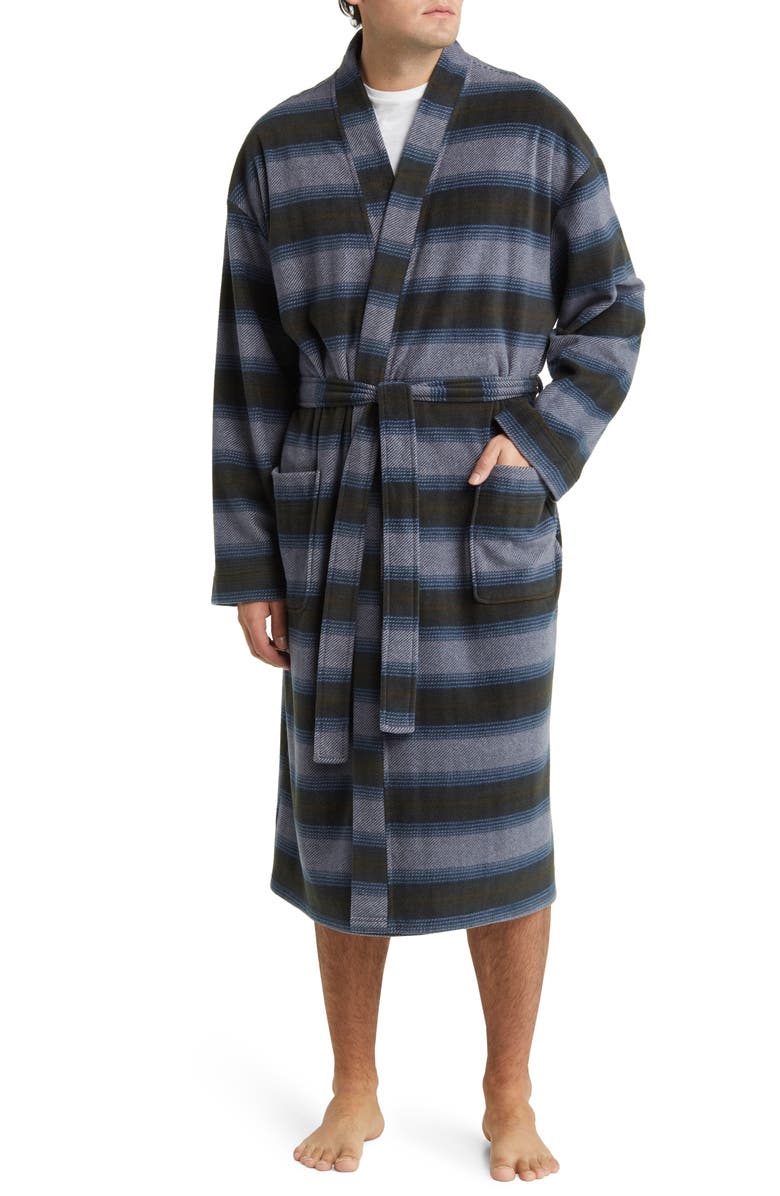 Majestic International Line Up Robe, Main, color, Charcoal Stripe