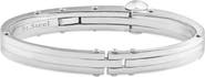 Bliss Diamond Men's Steel Polished Latched 8" 10mm Cuffed Bracelet