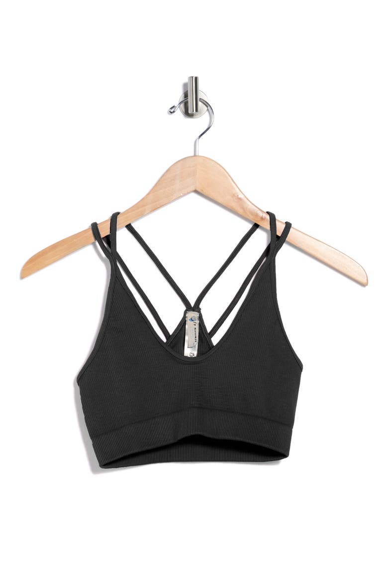 FP Movement Free Throw Strappy Sports Bra, Alternate, color, BLACK