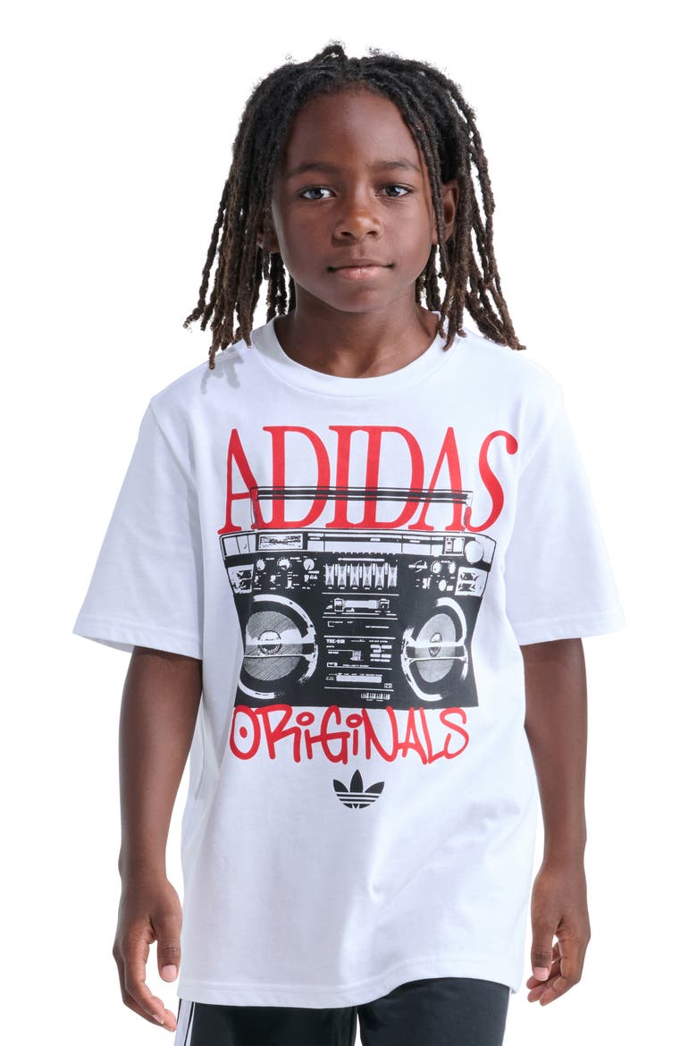 Kids' Boombox Cotton Graphic T-Shirt, Alternate, color, WHITE