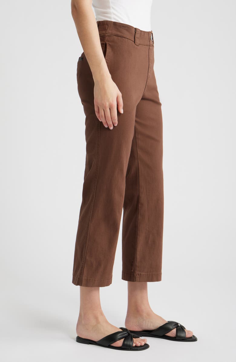 Hue Kick Flare Stretch Cotton Pull-On Pants, Alternate, color, Shaved Chocolate