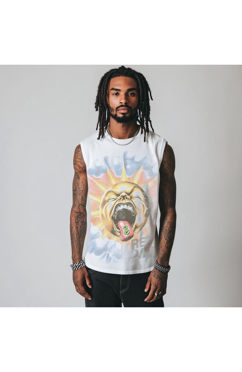 RETROVERT Sun Tongue Tee Cutoff, Alternate, color, White