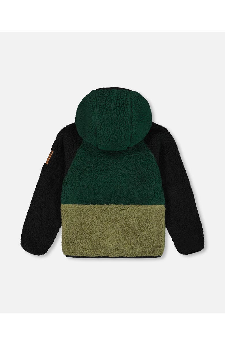 Deux par Deux Boy's Mid-Season Colorblock Jacket Black, Forest Green, And Olive, Alternate, color, 
