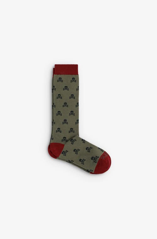 Scalpers Skull Long Socks Kids In Green
