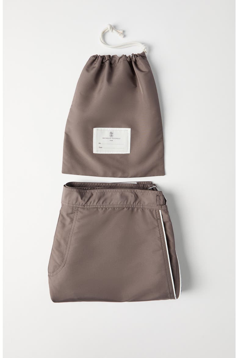 Nylon swim shorts, Alternate, color, Hazelnut