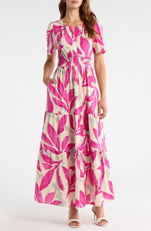 Short Sleeve Tiered Maxi Dress
