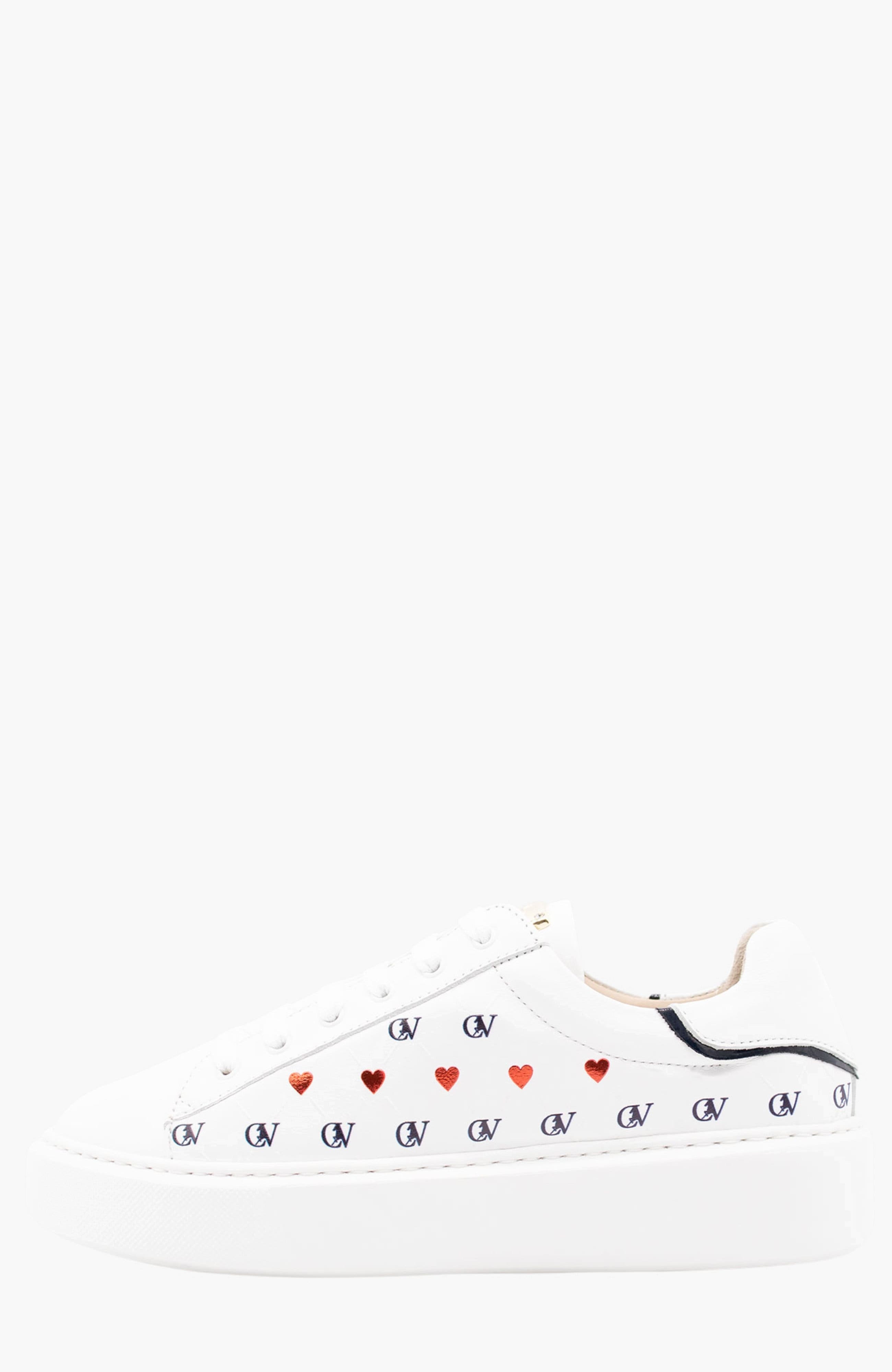 Love Yourself Leather Sneakers, Alternate, color, Navy / White / Red