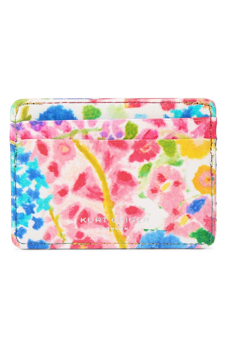 Kurt Geiger London Floral Couture Kensington Floral Couture Leather Card Holder, Alternate, color, 