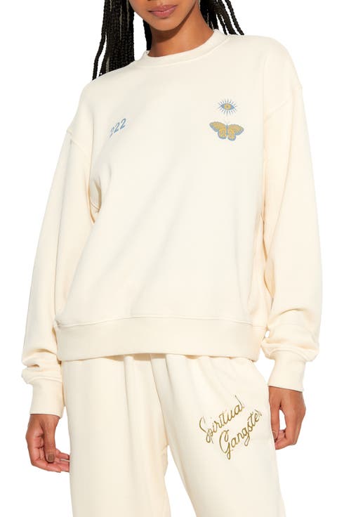 222 Nature La Brea Butterfly Cotton Graphic Sweatshirt