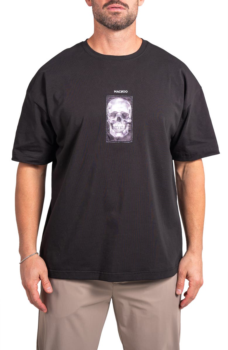 Maceoo Ascension Maison Appliqué Cotton Graphic T-Shirt, Main, color, Black