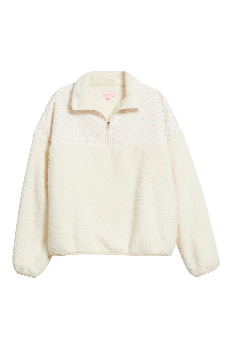 Garden Confetti Half Zip Fleece Sweatshirt, Alternate, color, CREAM