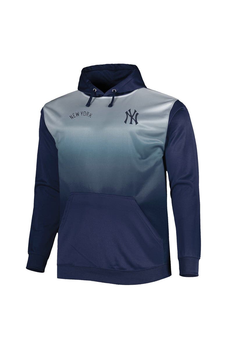 PROFILE Men's Navy New York Yankees Fade Sublimated Fleece Pullover Hoodie, Alternate, color,